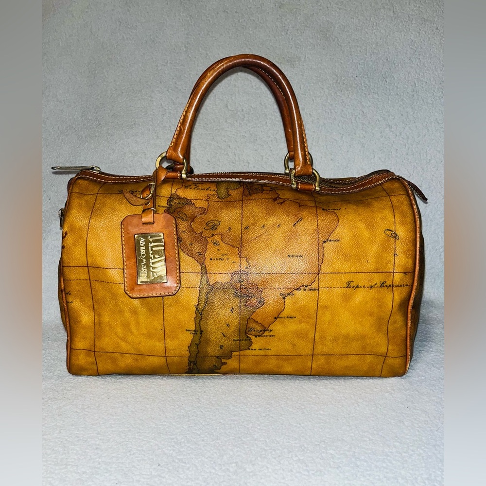 Alviero Martini World Map  Boston Bag